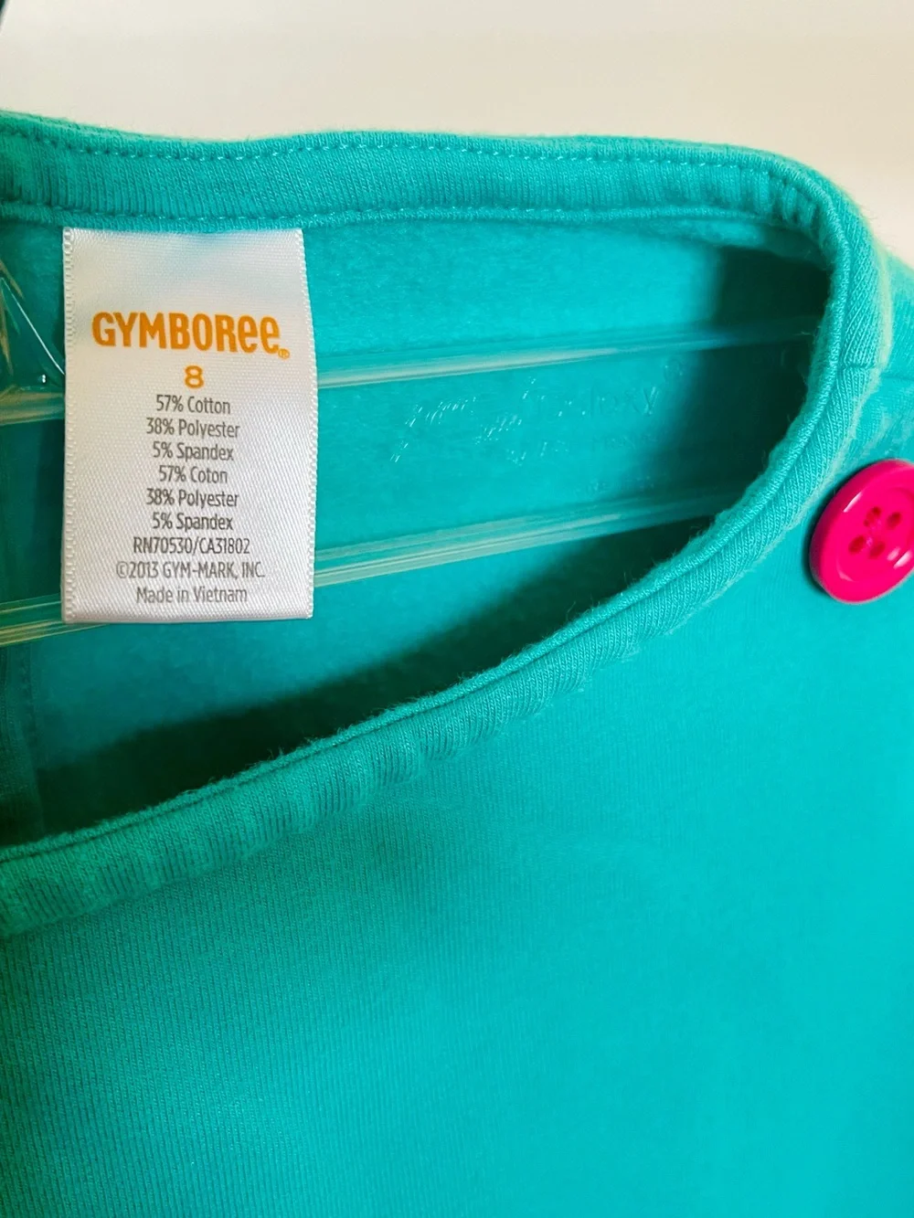 Gymboree Teal Pink Neon Colorblock Sailor Button Shift Dress Girls Size 8